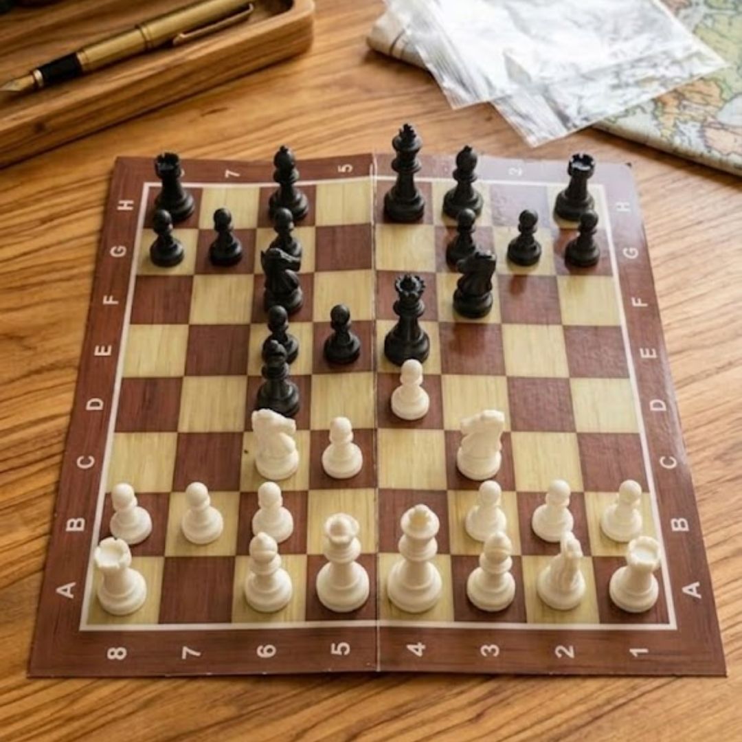 Mini Classic Brown Chess Board Set for Kids (1pcs) Pack Of 1