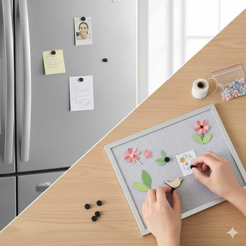 (Buy 1 Get 1 Free) Black 10x3mm Round Magnets | Pack of 50 | Strong Craft & DIY Magnets