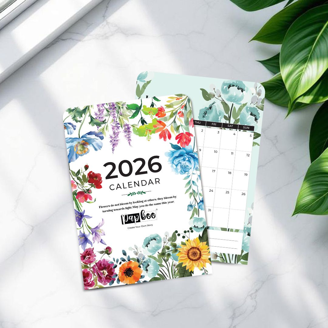 Floral Bliss 2026 Calendar | Vibrant Desk Calendar with Monthly Planner Pages | Papboo
