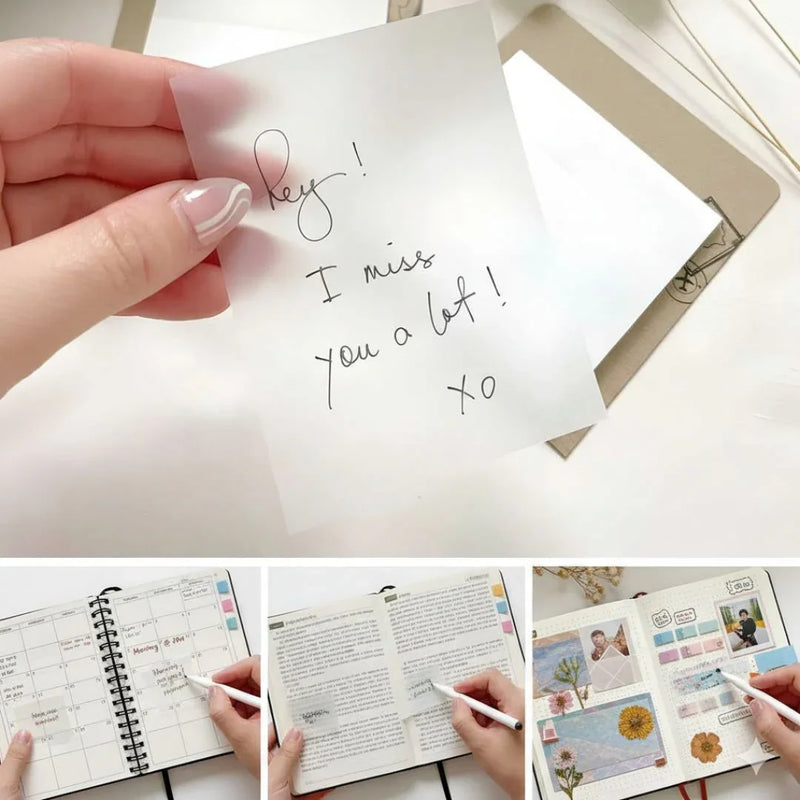 (Price Drop Offer) Transparent sticky notes 2x3 inches (Pack of 40-50 sheets)