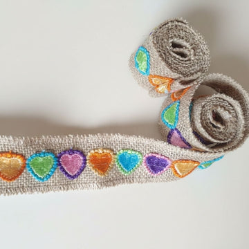 Cute Heart Jute Lace Rolls l  Pack of 1 contains 12 rolls