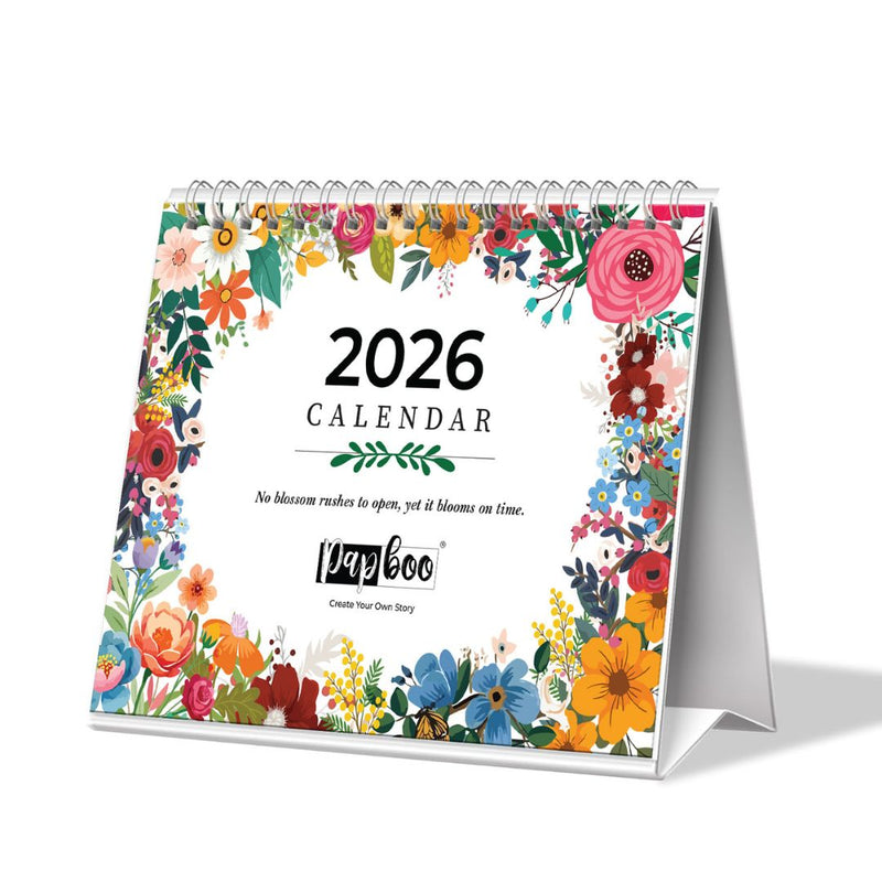2026 Floral Desk Calendar | 250 GSM Premium Paper | Monthly Planner with To-Do Pages