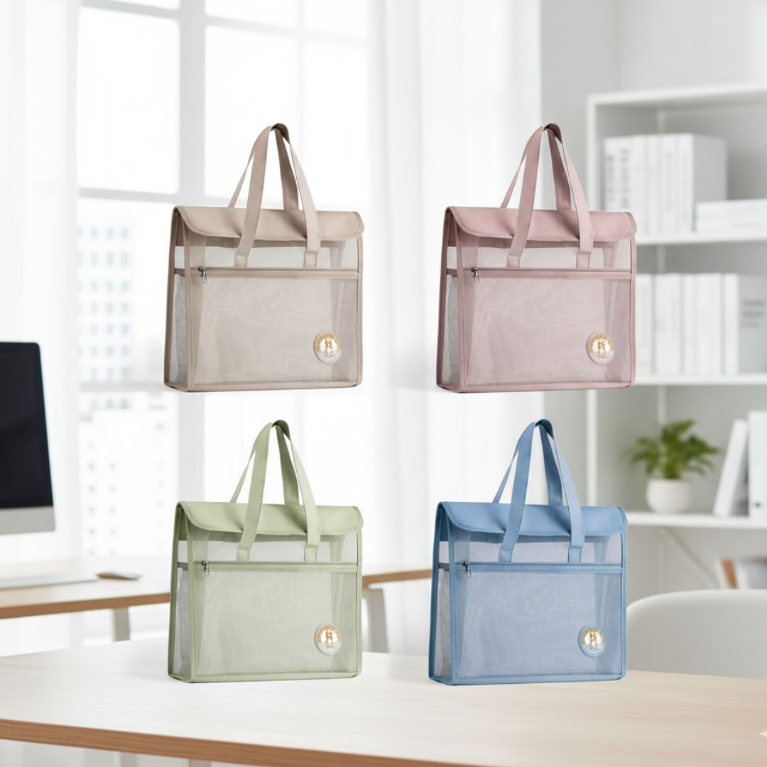 Large Transparent Expanding Folder Bag | 34×33 cm (1 pcs)