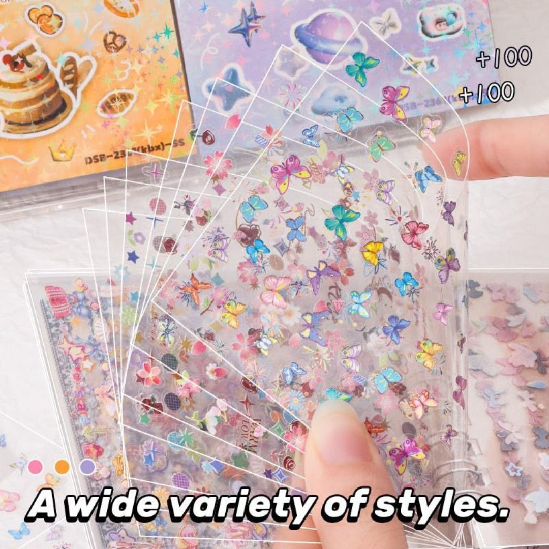 (Pack of 3 books) Cute Mini Kawaii Themed Mini Sticker Books l 1 book contains 24 sheets