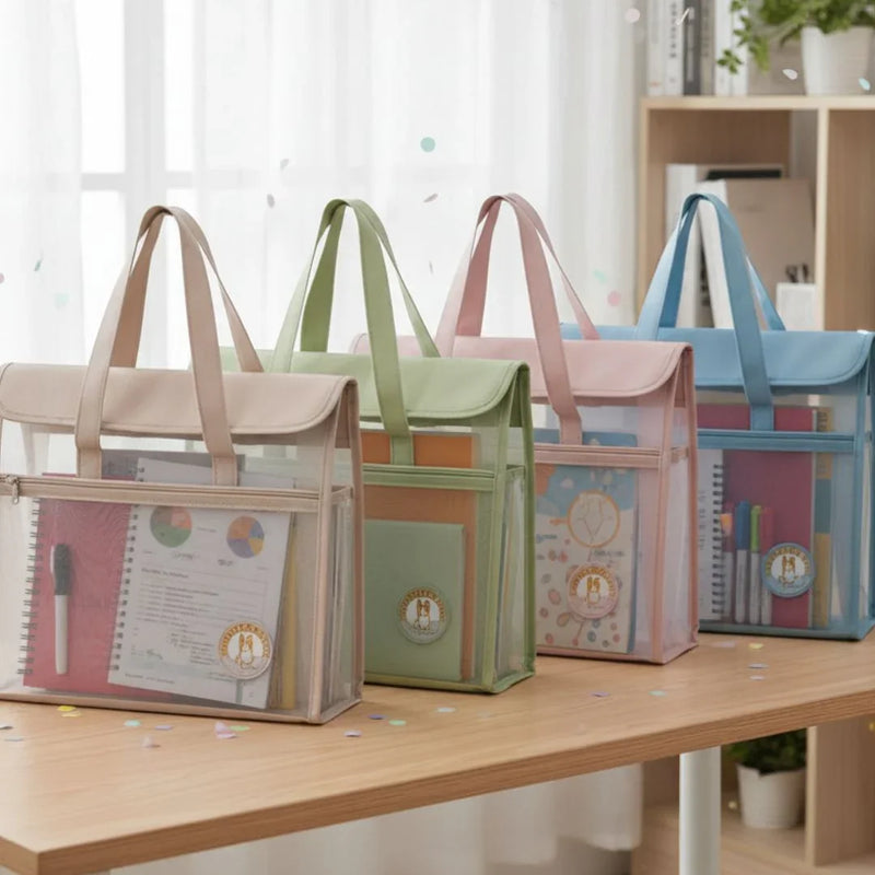 Large Transparent Expanding Folder Bag | 34×33 cm (1 pcs)