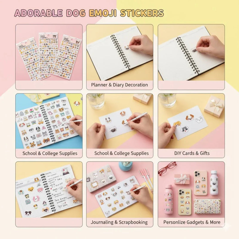 (Buy 1 Get 1 Free) Cute animal emoji sticker l pack of 1 sheet