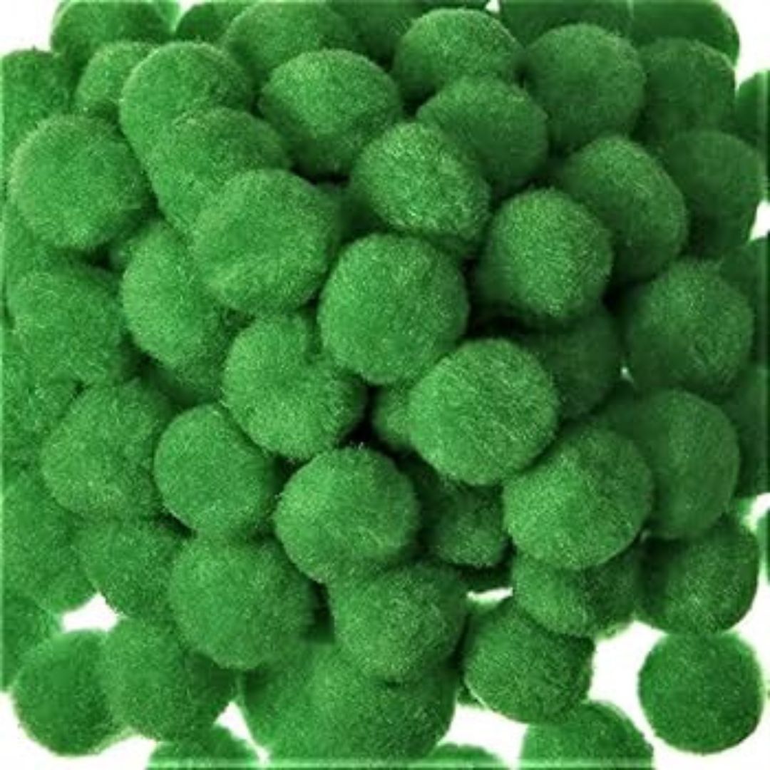 MG Traders Pompom & Pipe cleaner Pompom Plain Midium 2Cm P14 D Green 500Pc (P14)