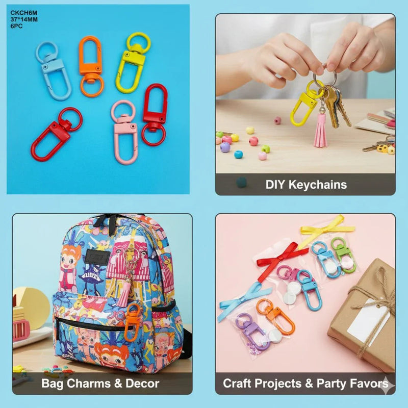 (Buy 1 Get 1 Free) Candy Key Chain Hook 6Pcmulti 37*14Mm
