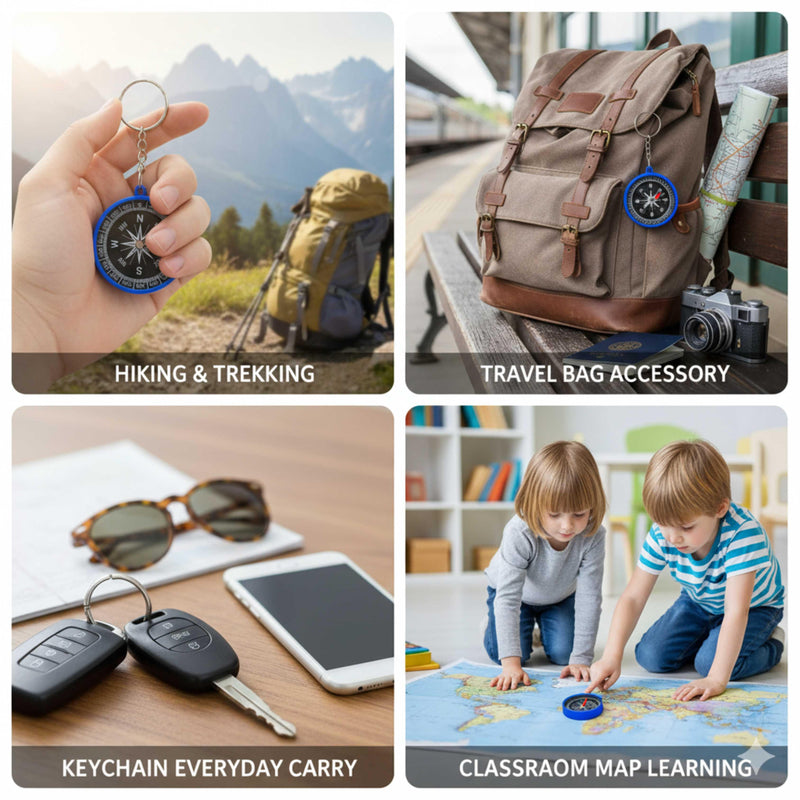 Magnetic Compass 2in1 Key Chain I Contains 1 Unit