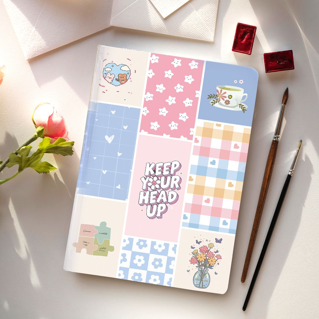 Keep Your Head Up 2026 Planner | Cute Pastel A5 Hardbound Self-Care & Positivity Journal
