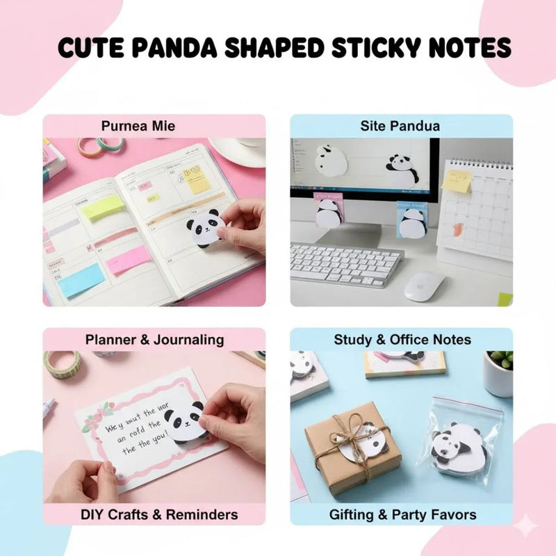 (Buy 1 Get 1 Free) Mini Cute Panda Sticky Notes l Pack of 1 includes 30 sheets l 3X3