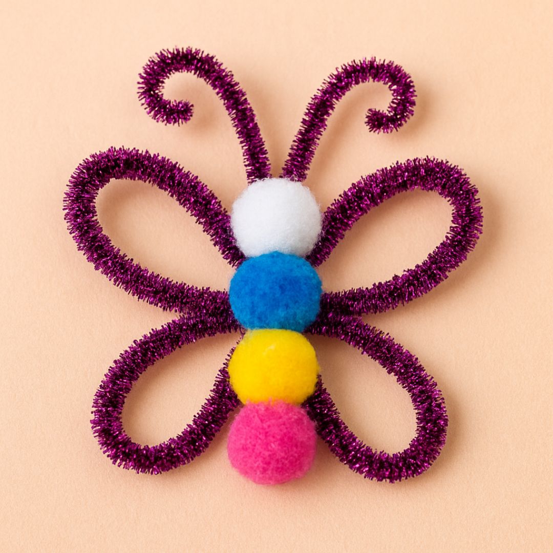 Purple Glitter Pipe Cleaners for Crafting & Decorations (100 Pack)