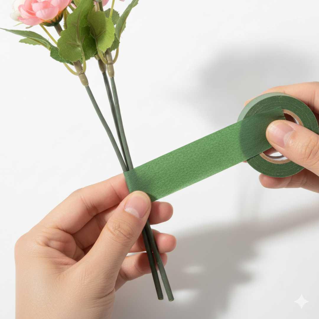 (Buy 1 Get 1 Free) Premium Craft Flower Making Tape l  Green l Pack of 1 l Used in combination with pipe cleaners