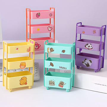 (Buy 1 Get 1 Free) Cute Mini 3 layer Desktop Organizer Rack | Storage Stand l 9.1CM l Pack of 1