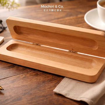 Mochiri & Co. Japan – Artisan Wooden Fountain Pen Case (Single Slot) | Leakproof, Absorbent Interior | Premium Portable Storage (Empty Box Holder)