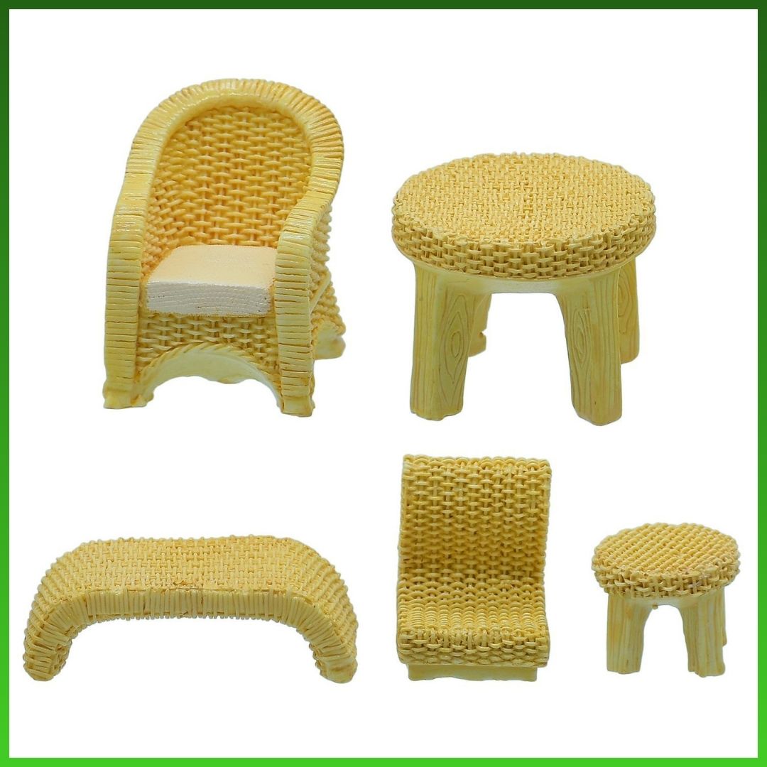 Miniature Model Yellow Furniture 5 Pcs Set