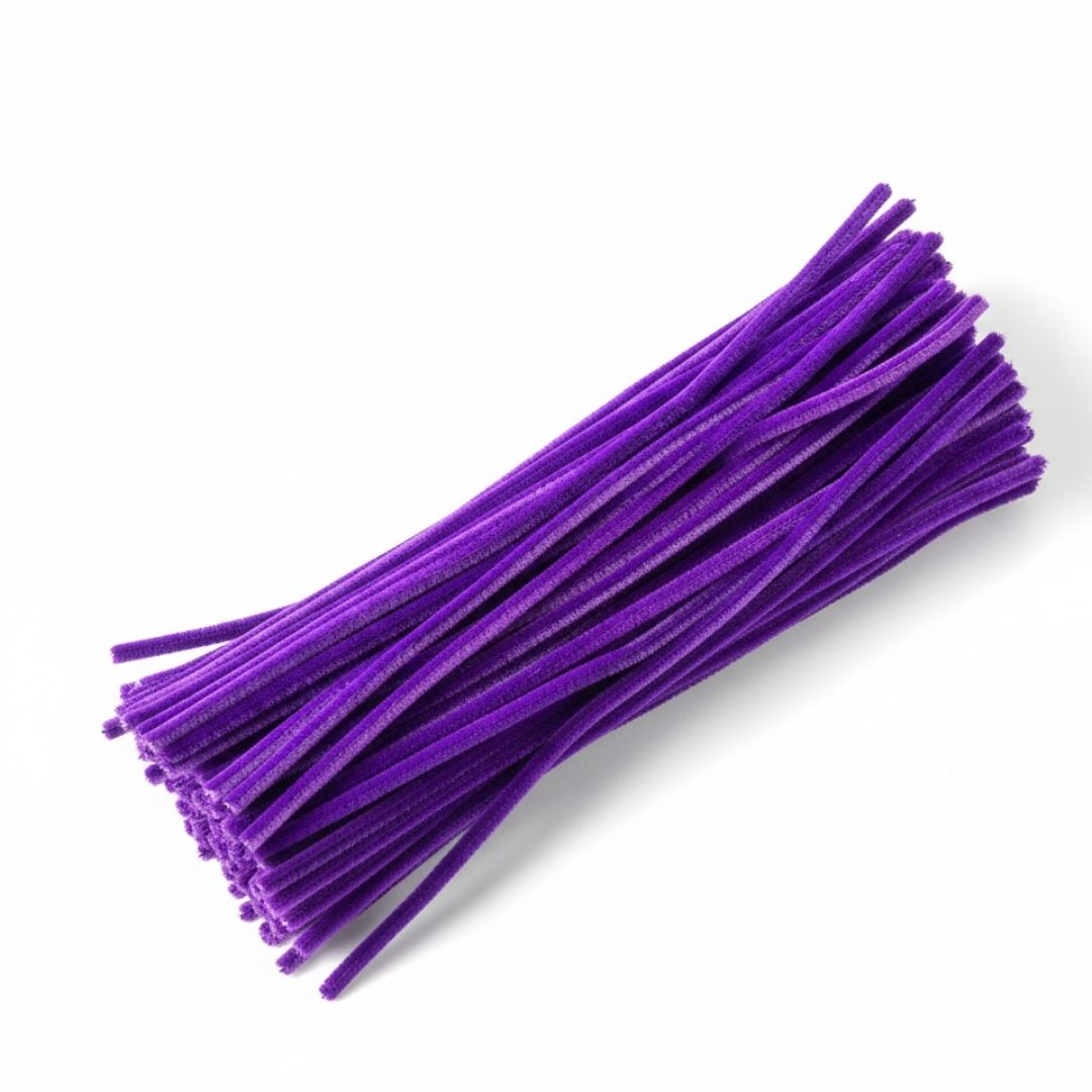 Plum (Dark purple) Plain Pipe Cleaner for Craft and Bouquet l Pack of 100Pc