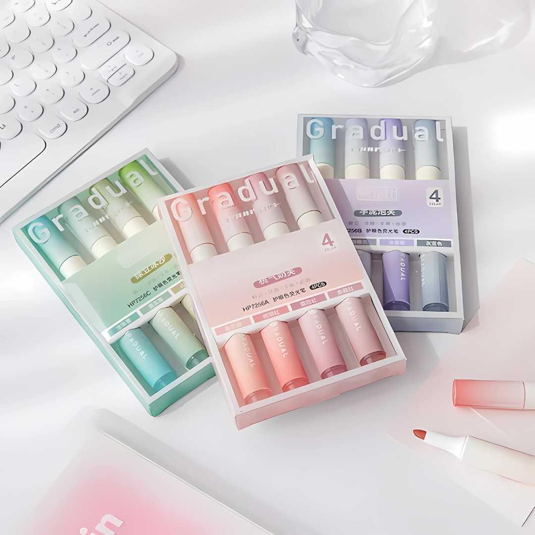 (Buy 1 Get 1 FREE) Dreamy Pastel highlighter (Pack of 4 HIGHLIGHTERS) I Gradual toned Highlighters I Pastel Mildliners