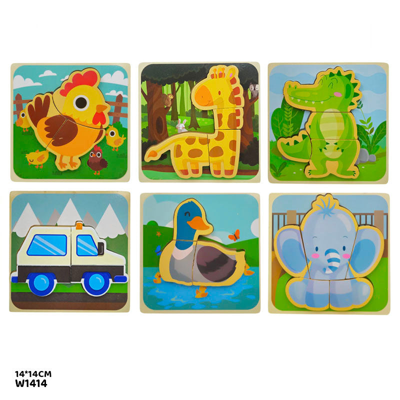 Wooden Animal 3D Puzzle 14x14cm