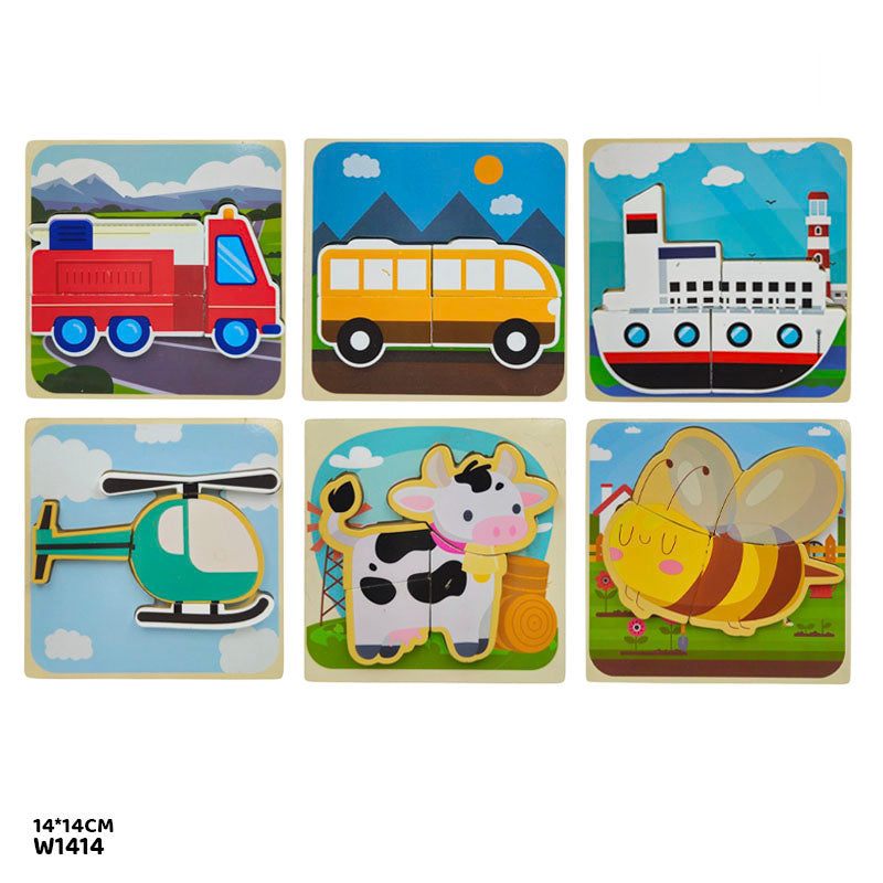 Wooden Animal 3D Puzzle 14x14cm