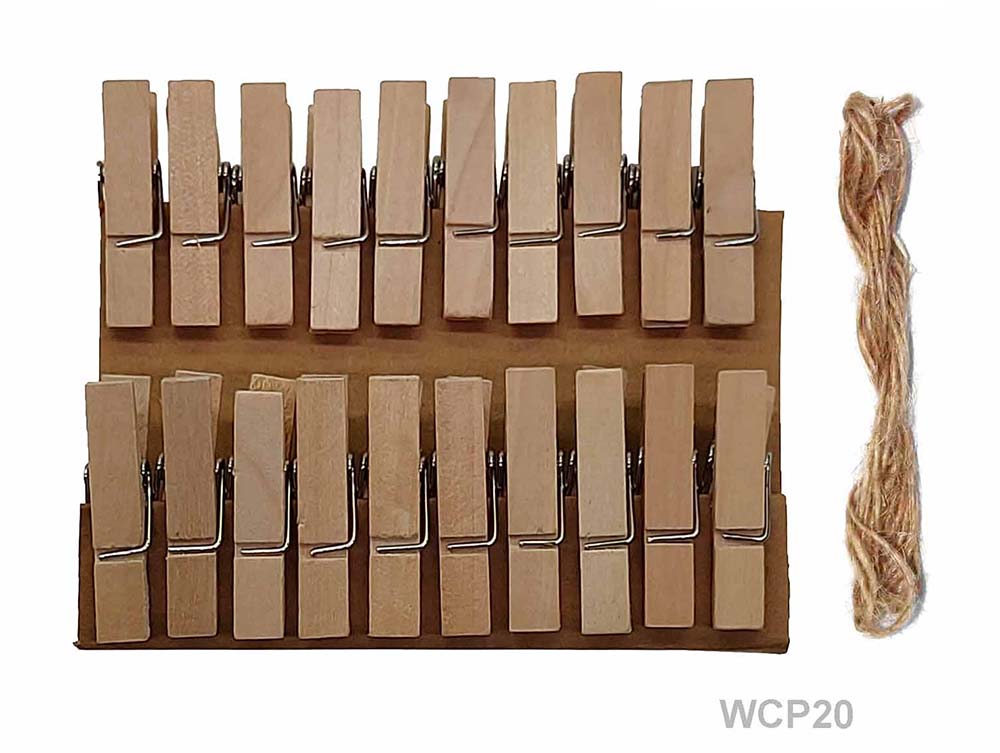 Wooden Clip Plain 20Pcs Pack (Wcp20)