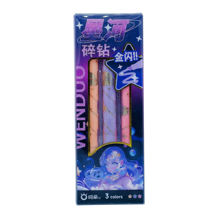 Glitter Marker Set – 3 Sparkle Colors, Craft & Decoration Markers