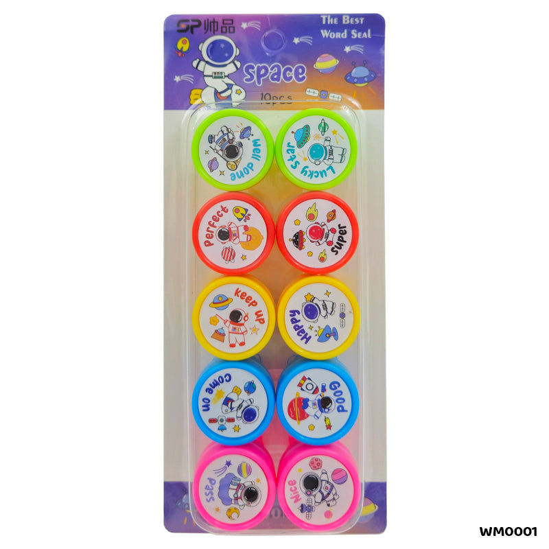 Space Quote Stamp Set - 10 Pcs for Kids