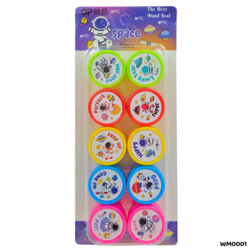 Space Quote Stamp Set - 10 Pcs for Kids