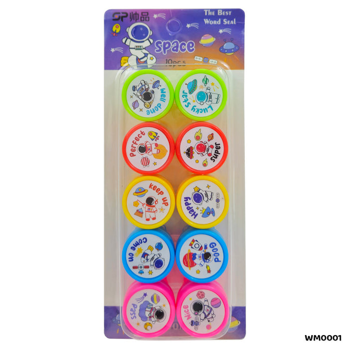 Space Quote Stamp Set - 10 Pcs for Kids