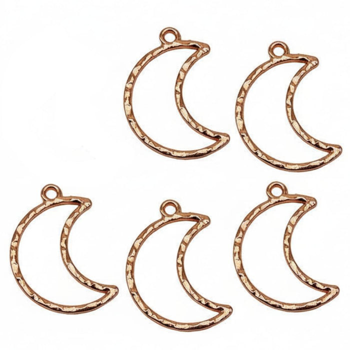 Rose Gold Crescent Moon Open Back Bezels (5pcs) pack of 1