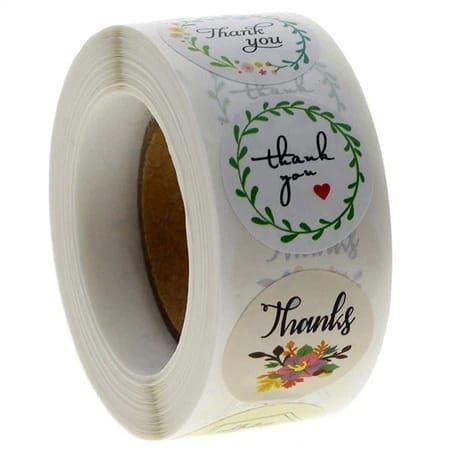 (JUMBO ROLL) Thank you labels for your small business (500 Labels) 1inch