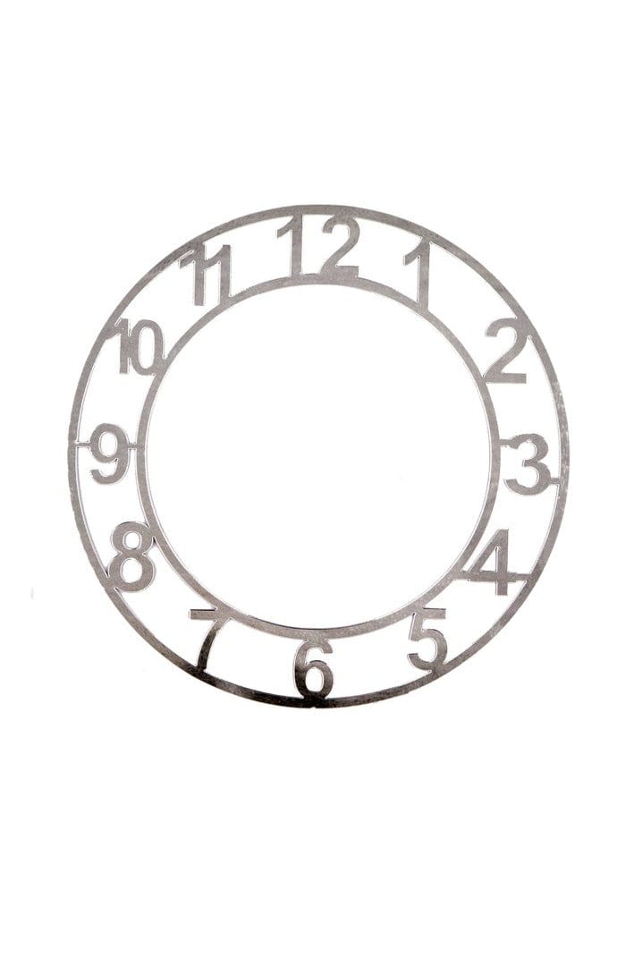 Acrylic Cutout Number Clock 8Inch Silver Acncl8Sr | INKARTO