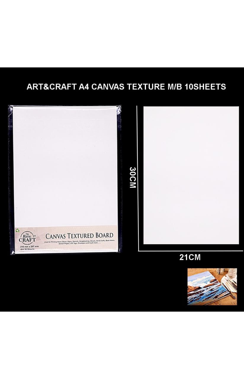 A4 Canvas Texture M/B 10 Sheets A4Canmb10 | INKARTO