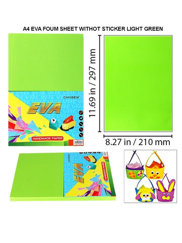 A4 Eva Foam Sheet Without Sticker Light Green Ch1-A4Lgn | INKARTO