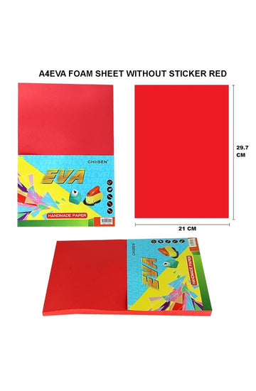 A4 Eva Foam Sheet Without Sticker Red Ch1-A4Red | INKARTO