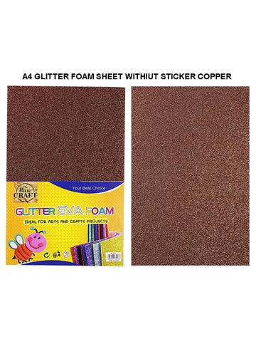 A4 Glitter Foam Sheet Without Stick Copper Ch3-A4Cr | INKARTO