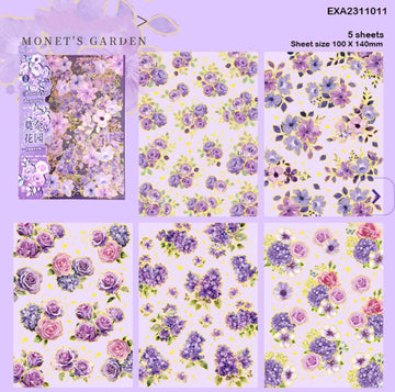 Lilac flower stickers pack for Journaling and scrapbooking l Flowers are the peotry l Pack 5 Pcs