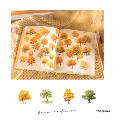 Autumn wind forest tree Journaling Sticker l Tree nature series l Pack 40 Pc