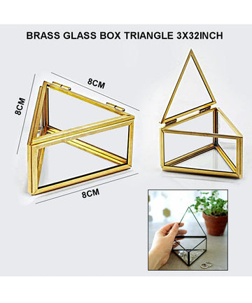 Brass Glass Box Triangle 3X3X2Inch Bgbt3Inch | INKARTO