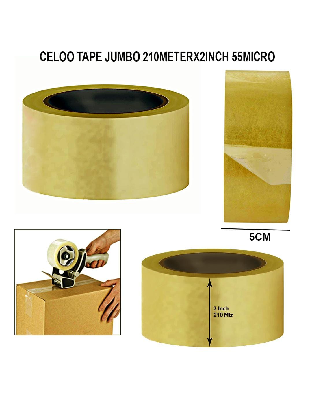 Cello Tape Jumbo 210Meterx2Inch 55Micro Ct210X2 | INKARTO