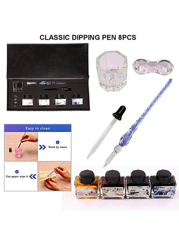 Classic Dipping Pen 8Pcs Raw4311 | INKARTO