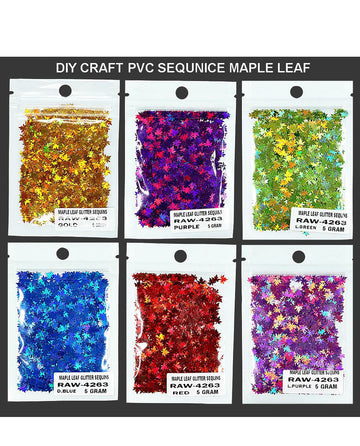 Diy Craft Pvc Sequnice Maple Leaf Raw4263 | INKARTO