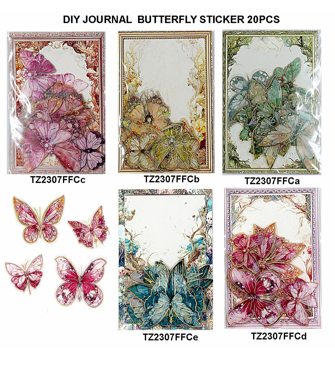 Diy Journal Butterfly Sticker 20Pcs 298 Tz2307Ffc | INKARTO