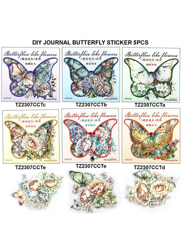 Diy Journal Butterfly Sticker 5Pcs 252 Tz2307Cct | INKARTO