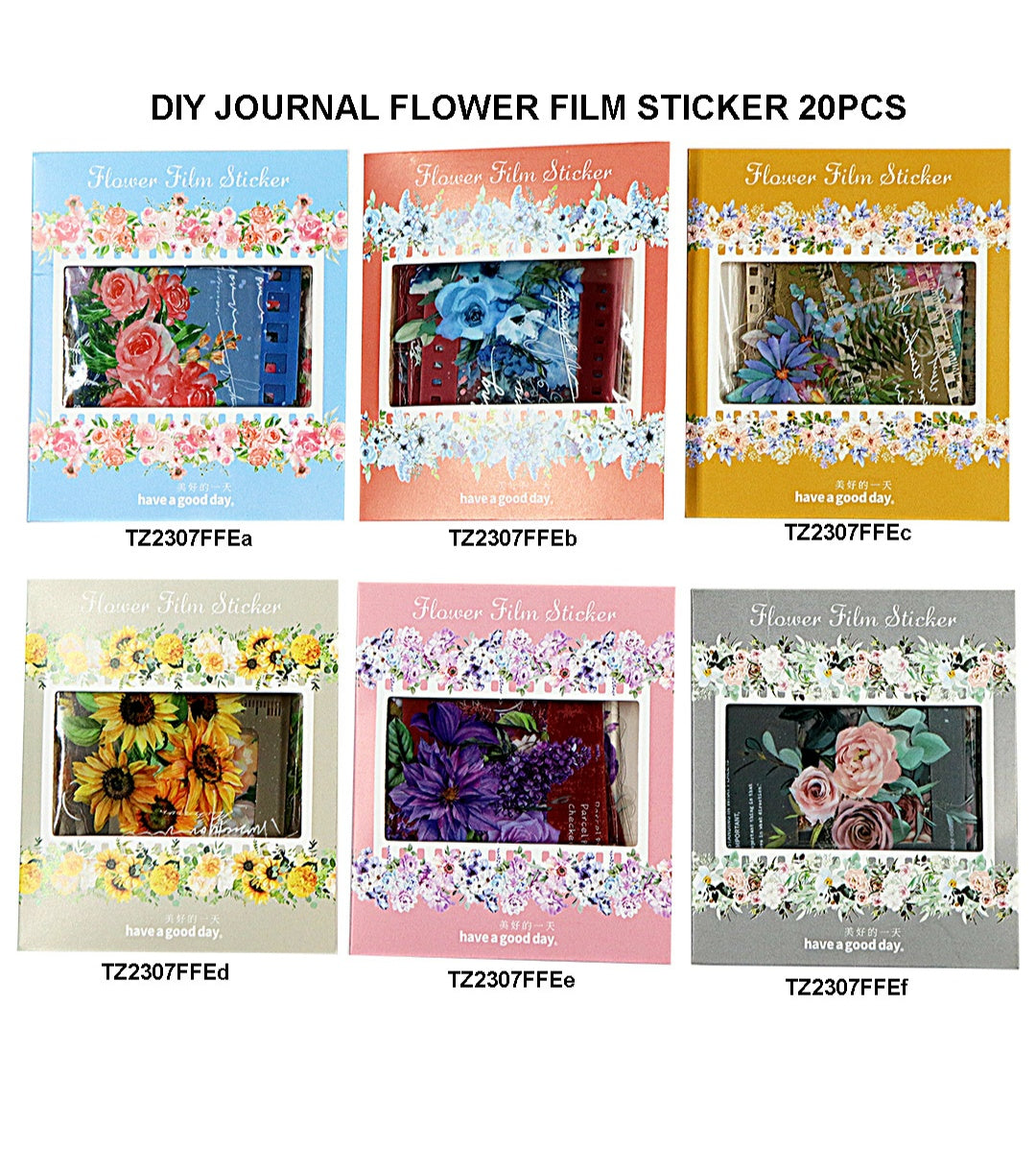 Diy Journal Flower Film Sticker 20Pcs 213 Tz2307Ffe | INKARTO