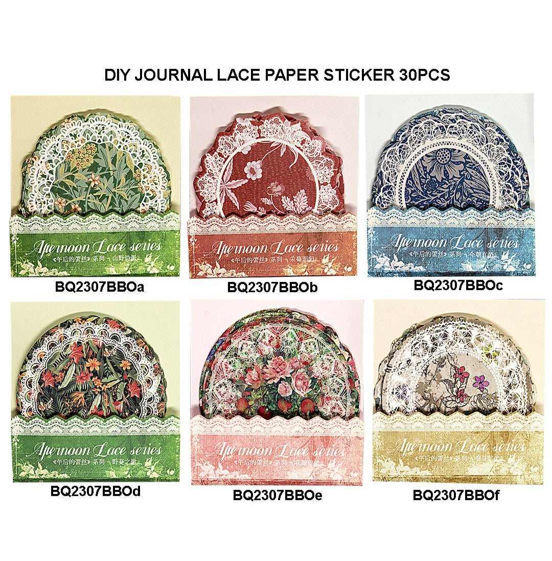 Diy Journal Lace Paper 30Pcs 328 Bq2307Bbo | INKARTO
