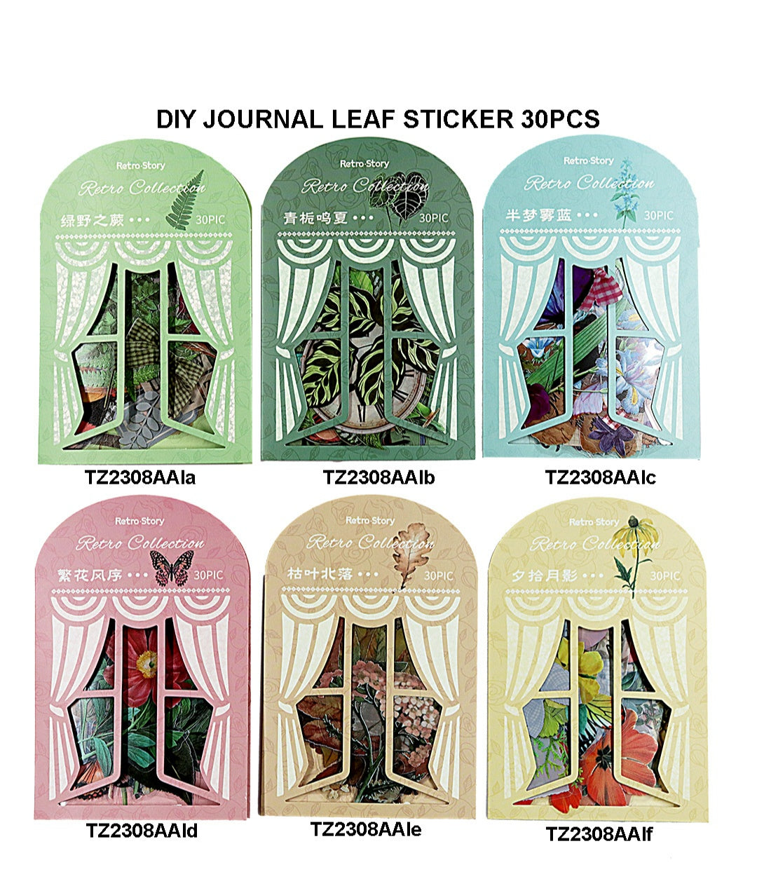 Diy Journal Leaf Sticker 30Pcs 212 Tz2308Aai | INKARTO