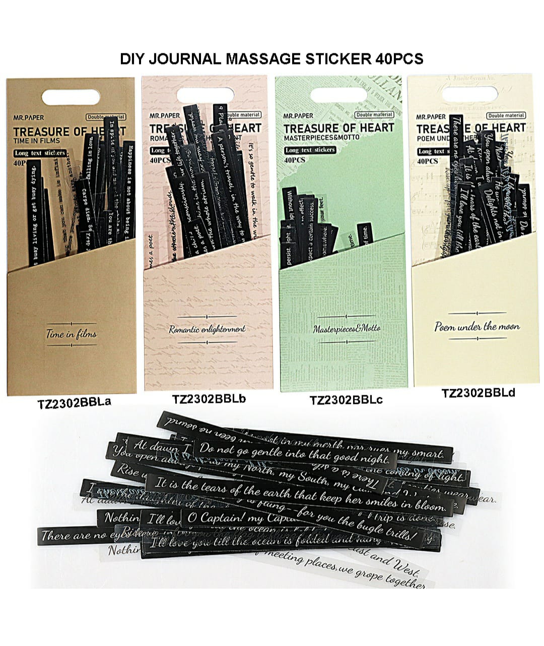 Diy Journal Massage Sticker 40Pcs 294 Tz2302Bbl | INKARTO