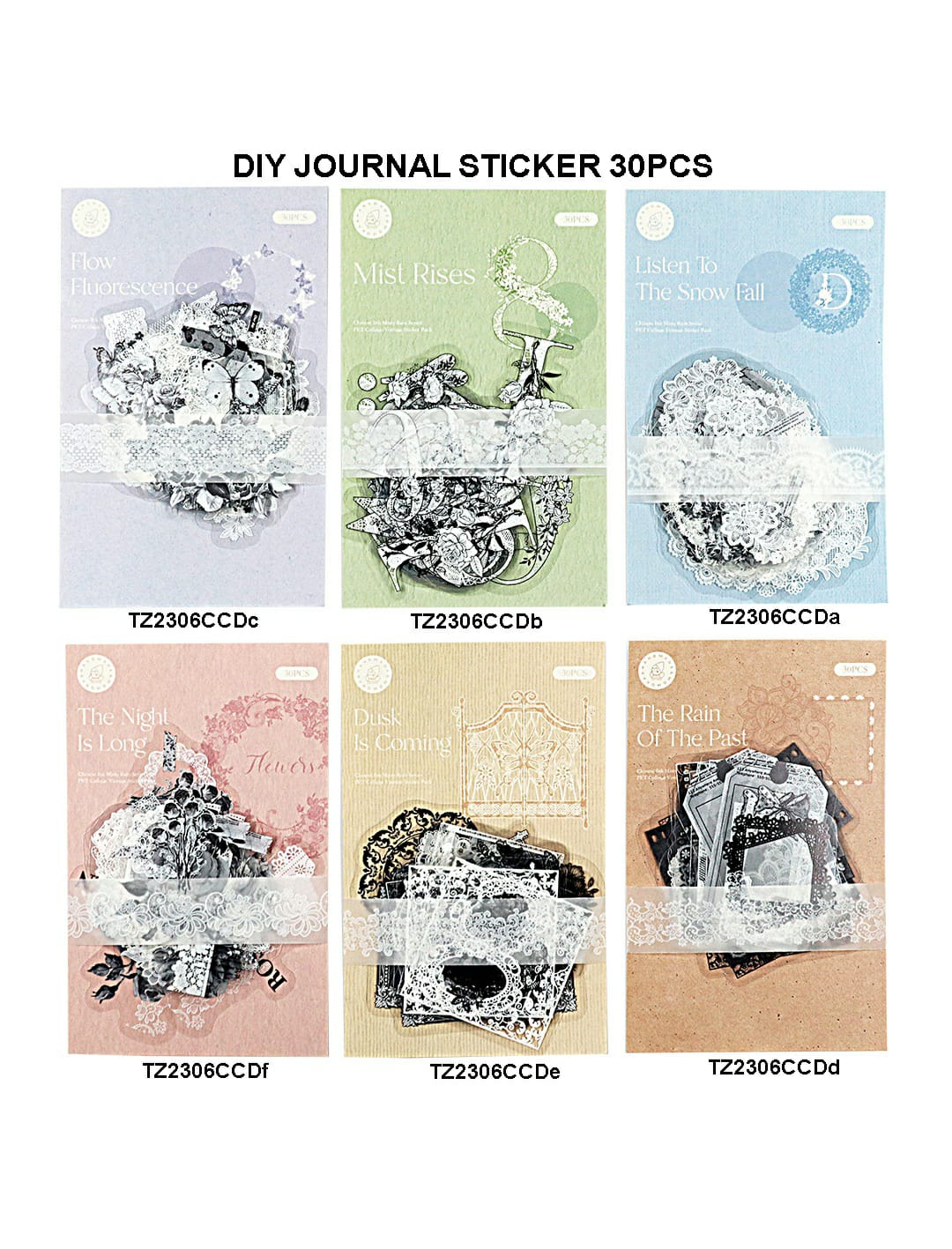 Diy Journal Sticker 30Pcs 287 Tz2306Ccd | INKARTO