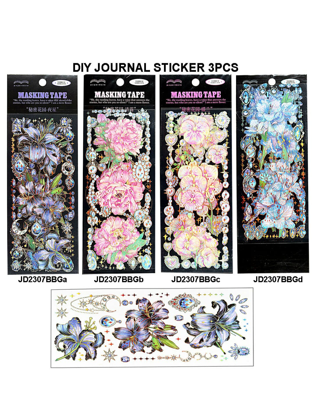 Diy Journal Sticker 3Pcs 331 Jd2307Bbg | INKARTO